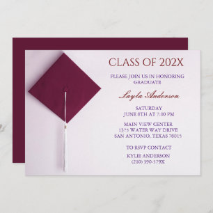 Invitación Tapón de graduación de Berry de vino