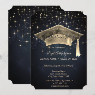 Invitación Tapón de graduación de oro, Graduación de estrella