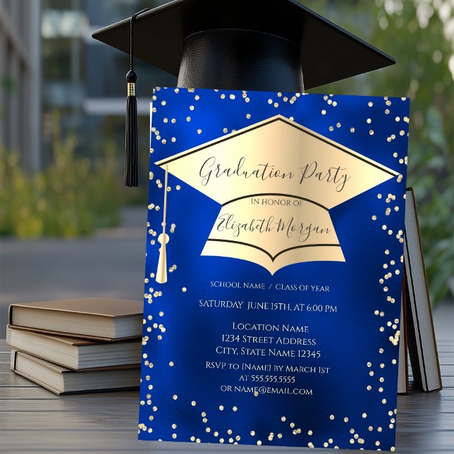 Invitación Tapón de graduación, Diamantes Graduación Metálica (Subido por el creador)