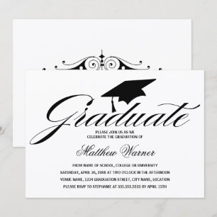 Invitación Tapón de graduación elegante