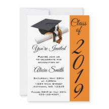 Tapón de graduación negro y Naranja