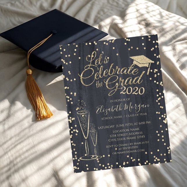 Invitación Tapón de graduación purpurina, Graduación de diama (Subido por el creador)