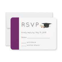 Tapón de graduación y Diploma en Púrpura RSVP