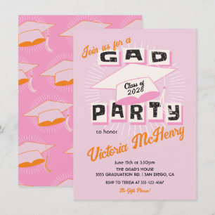 Invitación Tapón del partido de graduación negrita brillante 