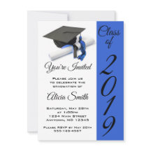 Tapón y tapón de graduación negro y azul