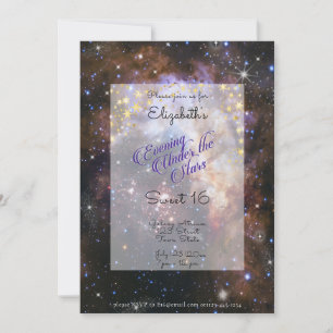 Invitación Tarde bajo las Estrellas Espacio Dulces 16
