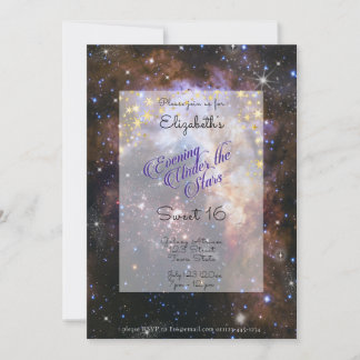 Invitación Tarde bajo las Estrellas Espacio Dulces 16