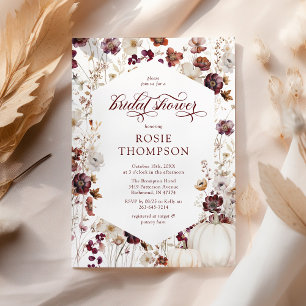 Invitación Tarde de Boda con Flor Silvestre de Calabaza Rústi