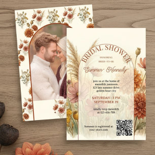 Invitación Tarde de boda con girasoles de terracota
