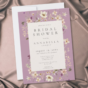 Invitación Tarde de boda floral silvestre morado caprichoso