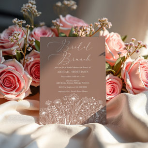 Invitación Tarde de brunch boho de boda con flores silvestres