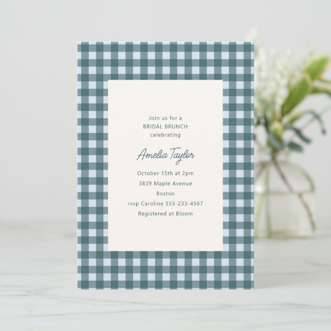Invitación Tarde de Desayuno de Despedida de Soltera Preppy A (Anverso de pie)