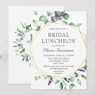 Invitación Tarde de Desposada con Marco Geométrico de Eucalip