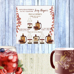 Invitación Tarde de té con tetera de barro Fiesta de regalos 