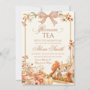 Invitación Tarde de té de coquetería de otoño Baby Shower