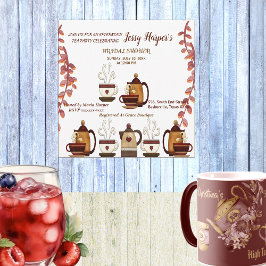 Invitación Tarde de té de tetera de barro Fiesta de Despedida