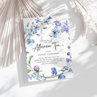 Tarde Tea Blue Wildflower Wreath Baby Shower