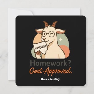 Invitación ¿Tareas? Aprobado por cabras Humor divertido de ca