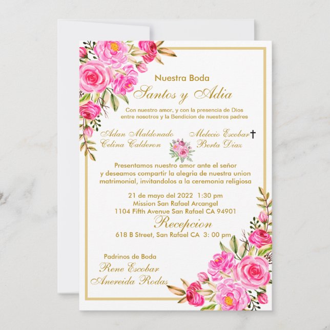 Invitación Targeta de boda (Anverso)