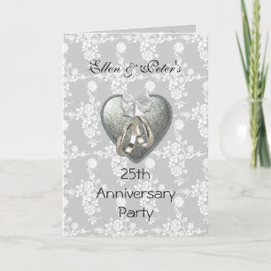 Invitación Tarjeta 25 Aniversario de Boda Fiesta P