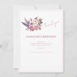 Invitación "Tarjeta de agradecimiento para celebración elegan