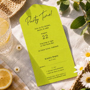 Invitación Tarjeta de RSVP desprendible para fie