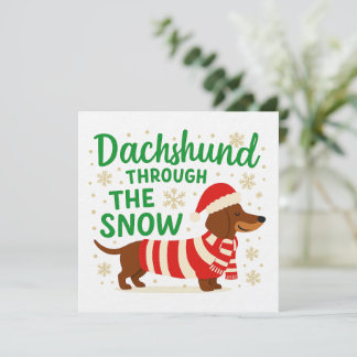 Invitación Tarjeta/Invitación de Navidad de Dachshund