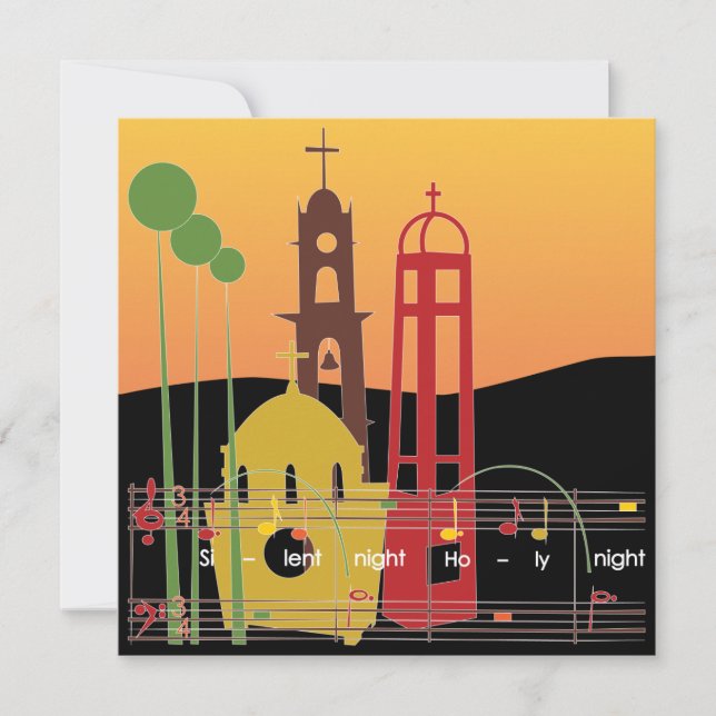 Invitación Tarjeta/invitación silenciosa para navidades Carol (Anverso)