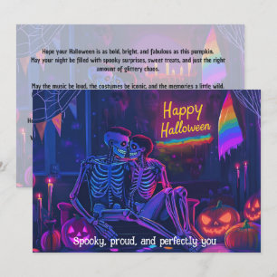 Invitación 🌈🎃Tarjeta LGBT Espeluznante, Orgullosa y Perfect