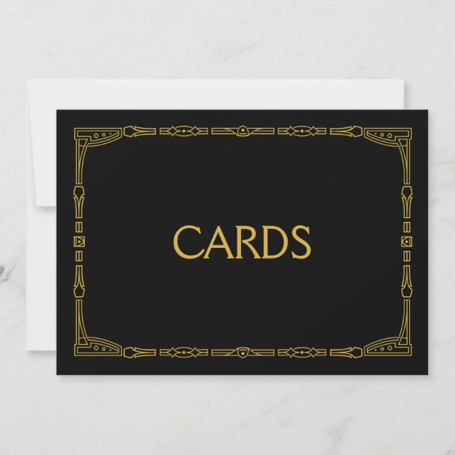 Invitación "Tarjetas" Letrero de Boda al Estilo Art Déco Dora (Anverso)