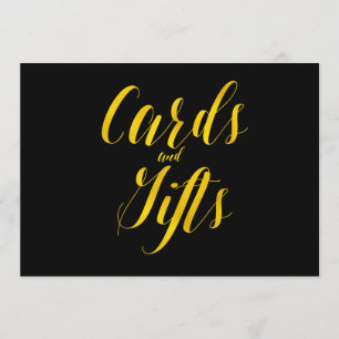Invitación "Tarjetas y Regalos" Letrero de Boda Chic con Hoja