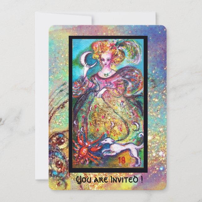 INVITACIÓN TAROS DE LAS SOMBRAS PERDIDAS / LA DAMA DE LA LUNA (Anverso)