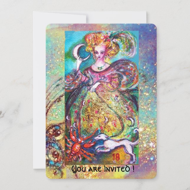 INVITACIÓN TAROS DE LAS SOMBRAS PERDIDAS / LA DAMA DE LA LUNA (Anverso)