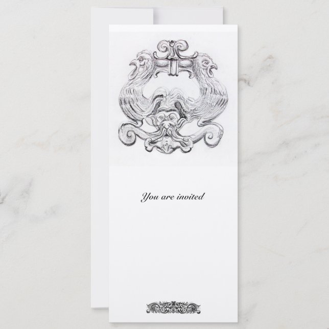 Invitación TAROT/ ANTIQUE FLORENTINA GROTESQUE Blanco negro (Anverso)