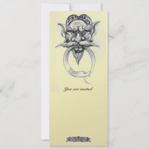 Invitación TAROT/ANTIQUE GROTESQUE FANTASY Black White Pearl