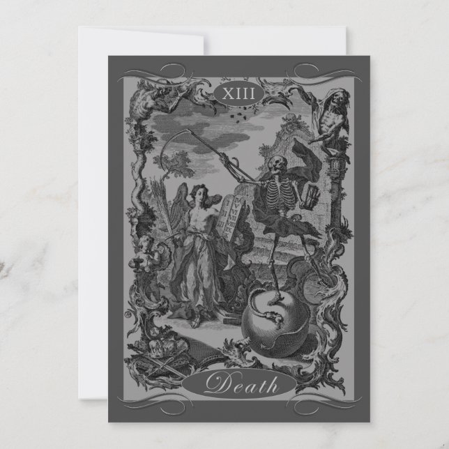 Invitación Tarot Card Halloween Party (Reverso)