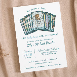 Invitación Tarot Emperador Bebe Niño Celestial Fiesta de Bebé