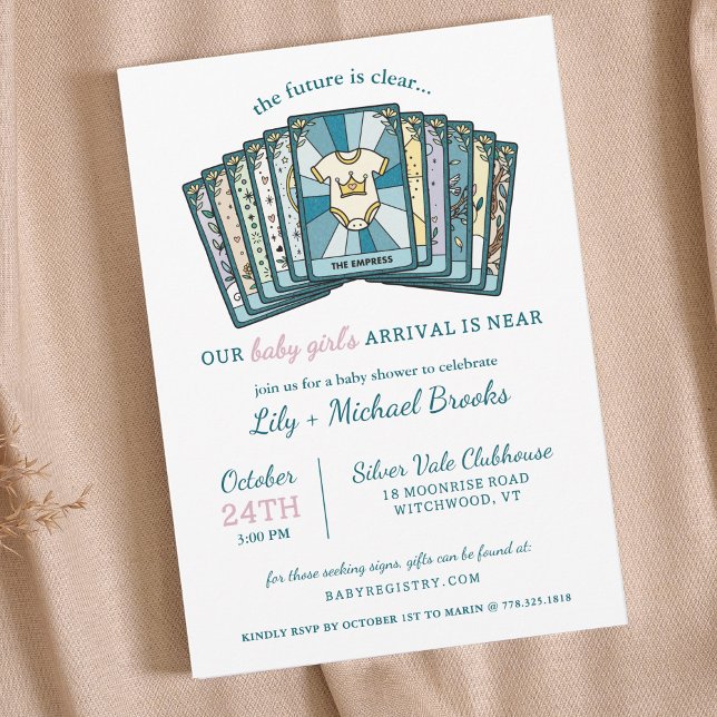 Invitación Tarot Empress Baby Girl Celestial Baby Shower (Subido por el creador)