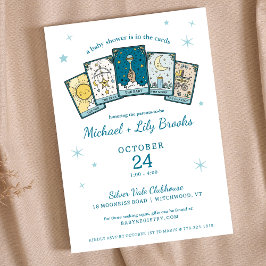 Invitación Tarot Fortune Teller Celestial Boy Baby Shower
