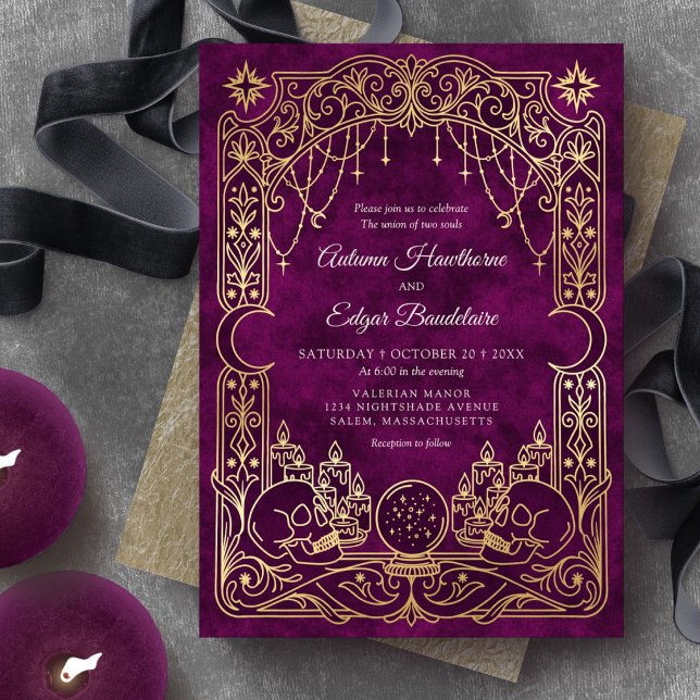 Invitación Tarot Gótico Boda Bruja Borgoña Wedding (Subido por el creador)