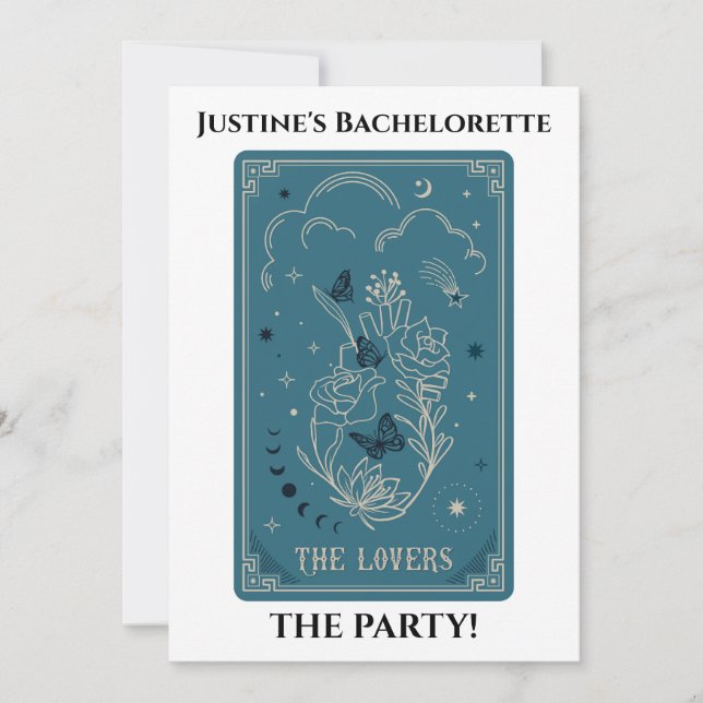 Invitación Tarot La Fiesta De La Bachillerato De Los Amantes (Anverso)