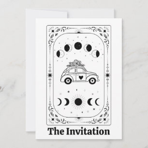 Invitación Tarot Místico Fortuna Astrológico Zodiaco Celeste