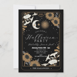 Invitación Tarot Sun Moon Align Halloween Spirits