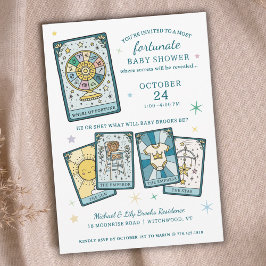 Invitación Tarot Wheel of Fortune Gender Reveal Baby Shower