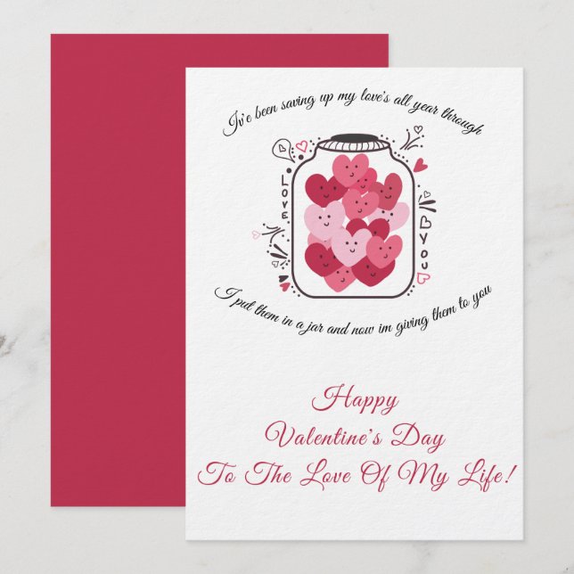 Invitación Tarrito de Amor Día de San Valentín (Anverso / Reverso)