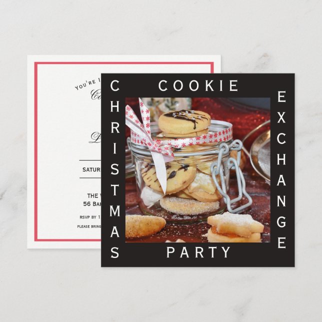 Invitación Tarrito De Galletas "Fiesta De Intercambio De Navi (Anverso / Reverso)