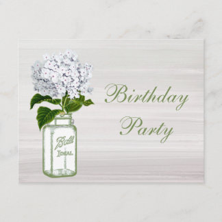 Invitación Tarro de albañil elegante y fiesta de cumpleaños