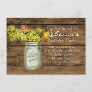 Invitación tarro de albañil occidental del wildflower del
