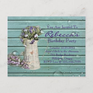 Invitación tarro de caramelo de flores silvestres estilo rúst