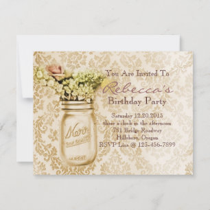 Invitación tarro de caramelo de flores silvestres estilo rúst